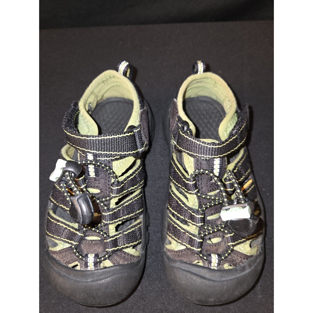 Keen Sandals Newport H2 Fisherman Hiking Water Shoes‎ Kids Size 10 Black Lime - Picture 3 of 7